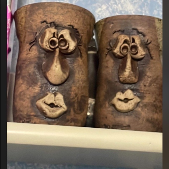 Set of Ugly Faces Mugs Handmade - Picture 4 of 5